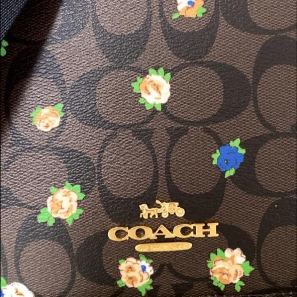 New Coach Jes Baguette In Signature Canvas With Vintage Mini Rose - Picture 6 of 8